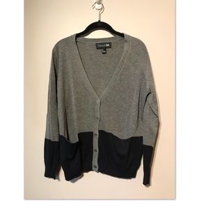 Gray and Navy Forever 21 block cardigan
